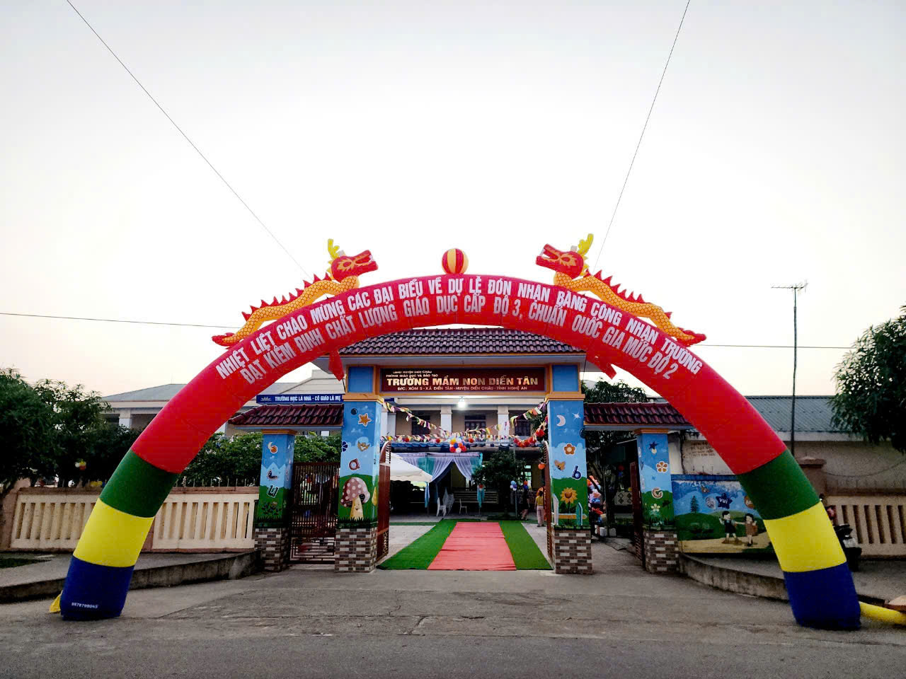 "Lễ Đón Bằng công nhận Trường MN Diễn Tân đạt Kiểm định chất lượng cấp độ 3. Chuẩn Quốc gia mức độ 2.
