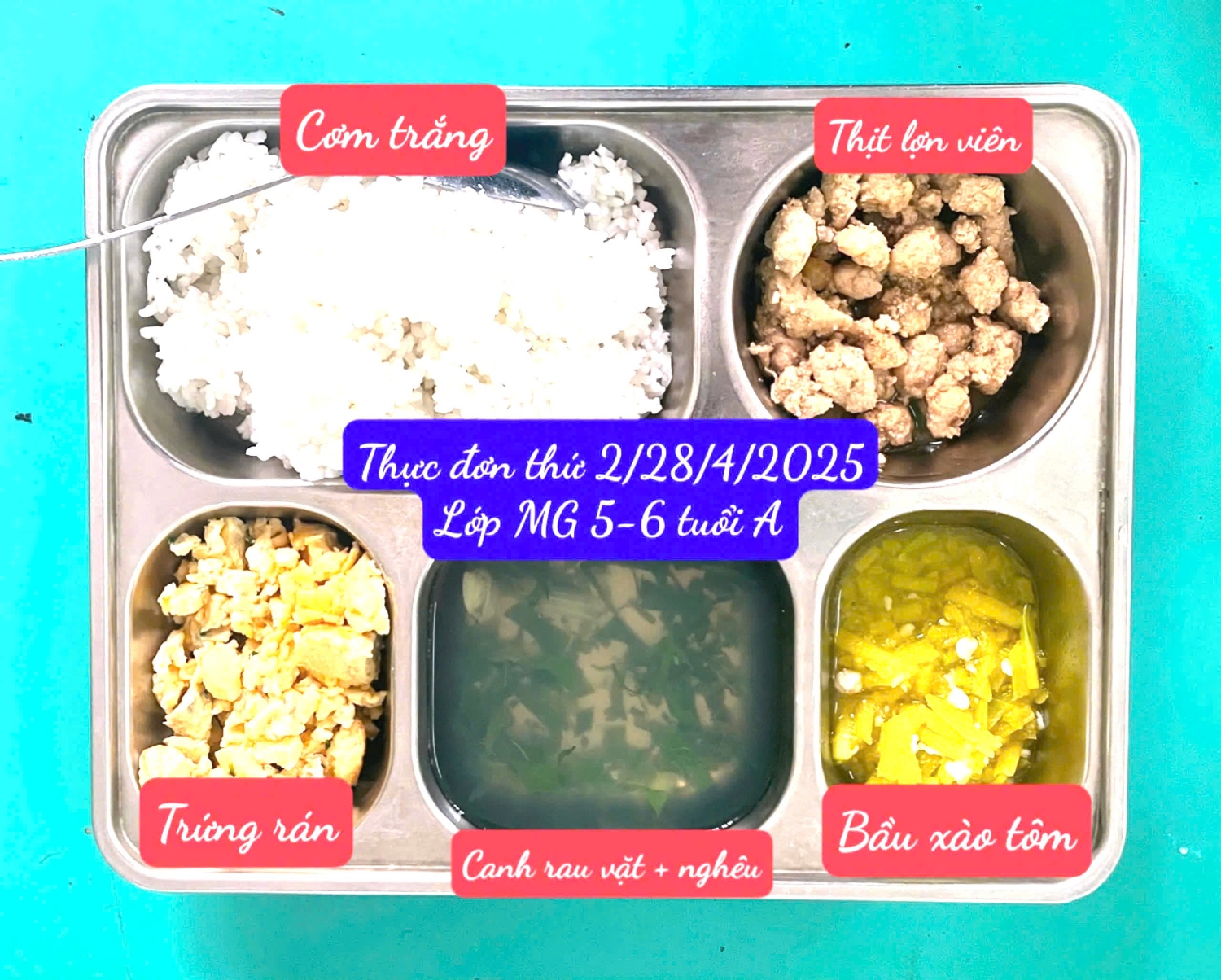THực đơn tuần 5 tháng 4